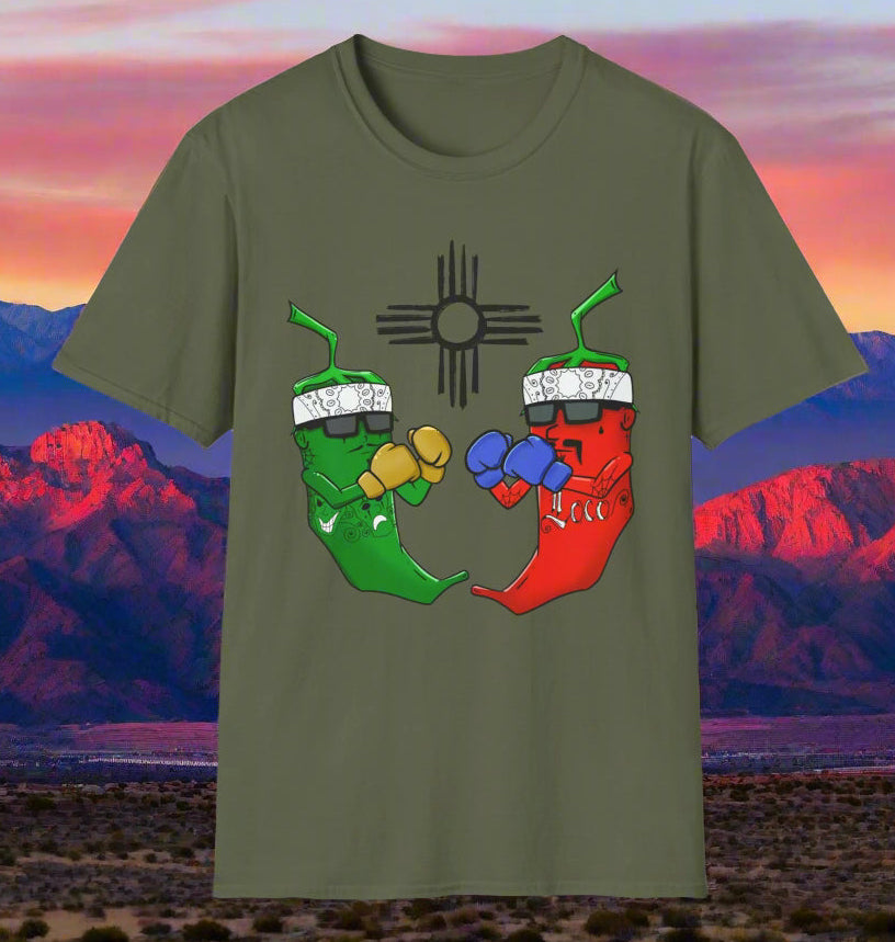 Green and Red Chile Face Off Graphic Tee