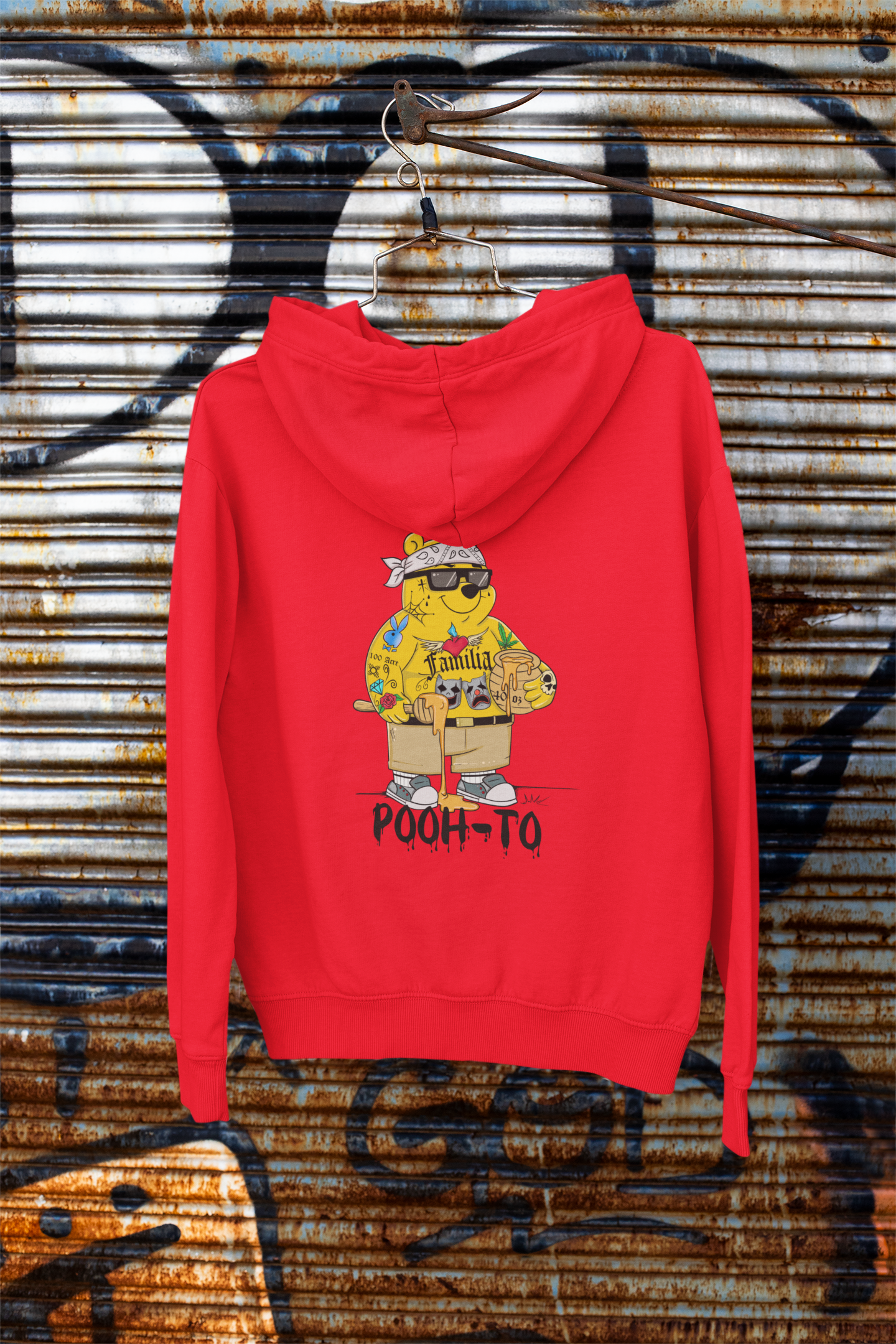 'Pooh-to' Tattooed Bear Graphic Hoodie