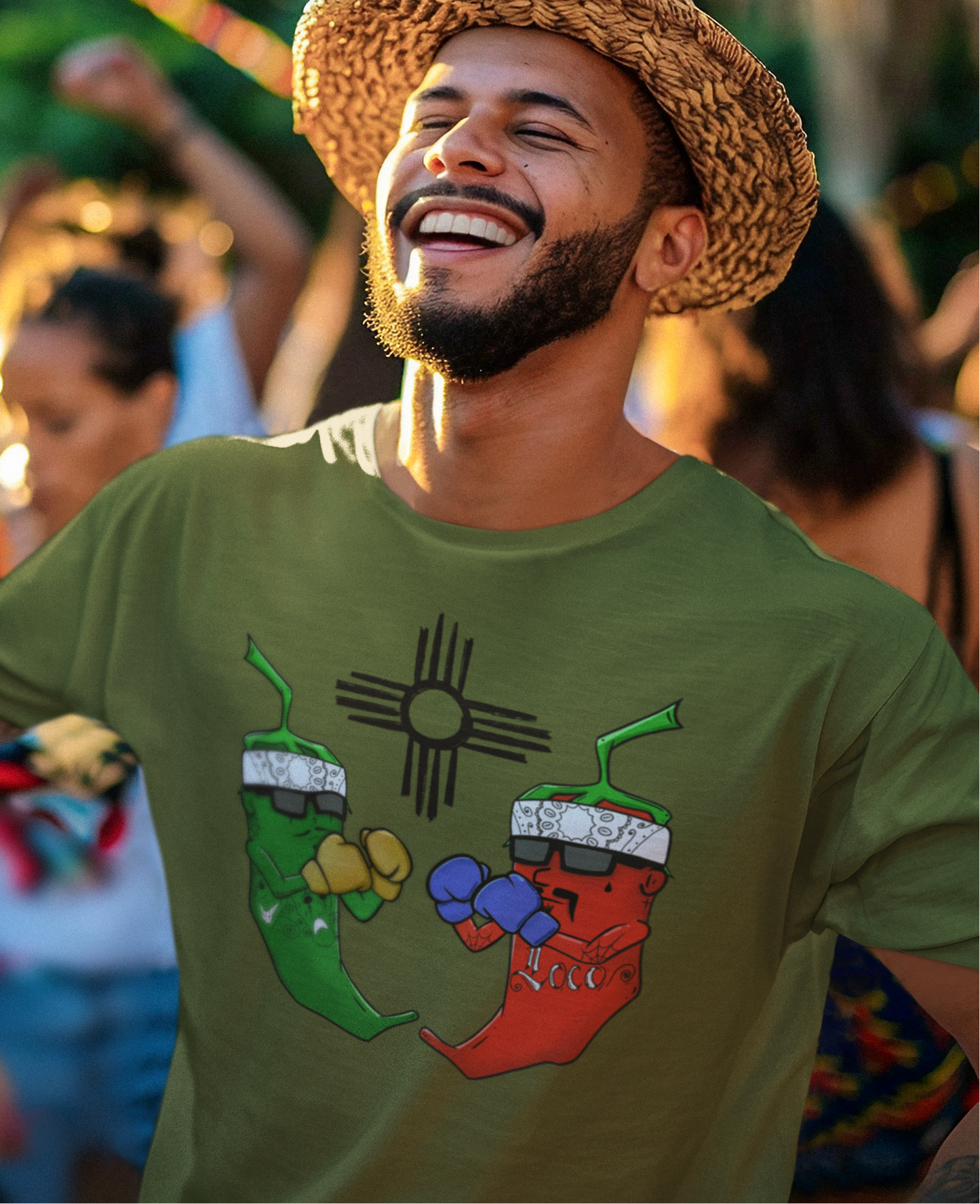 Green and Red Chile Face Off Graphic Tee