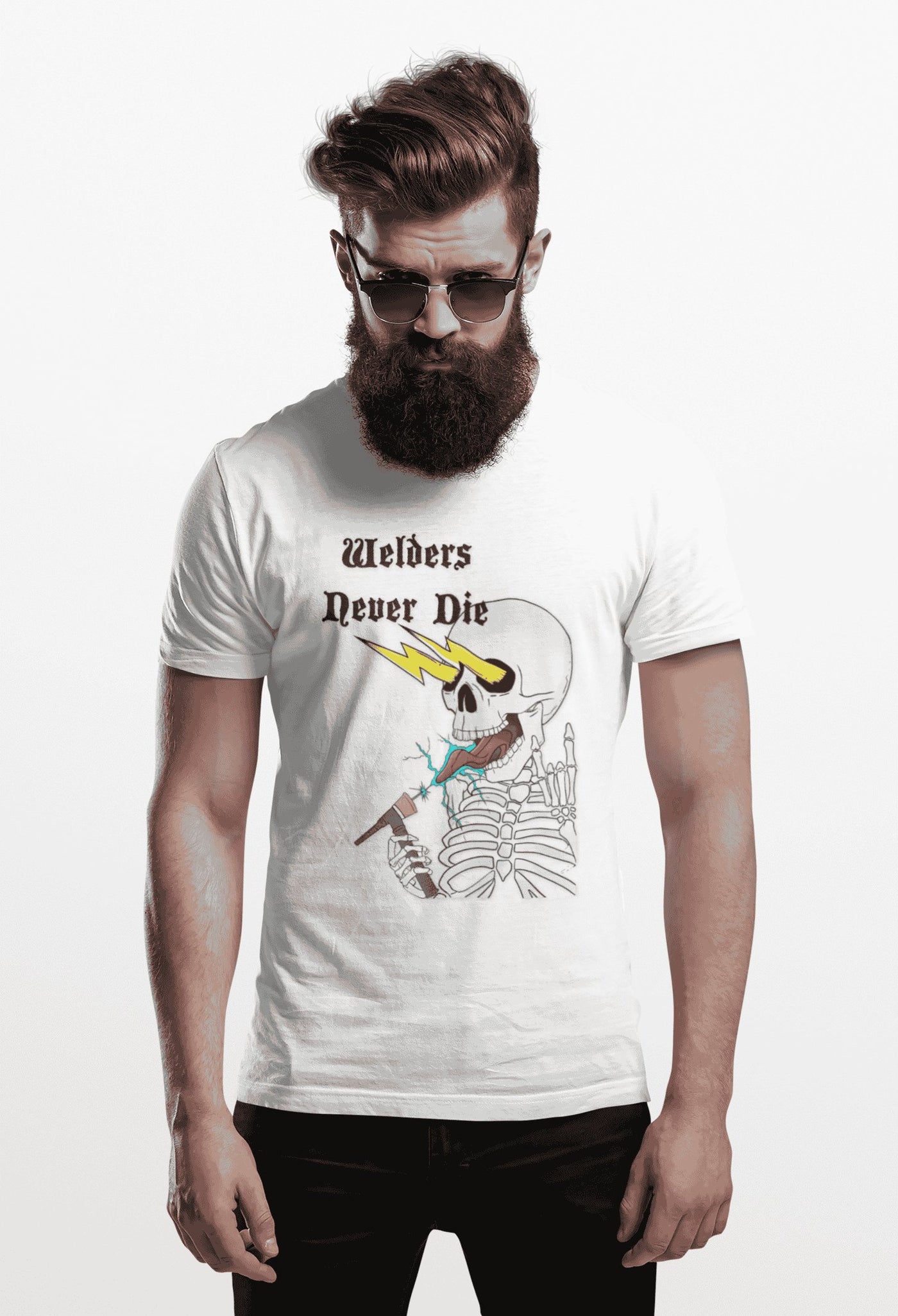 Welders Never Die Skeleton Tig Welder T-shirt