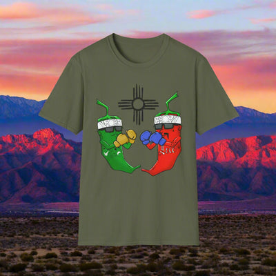 Green and Red Chile Face Off Graphic Tee