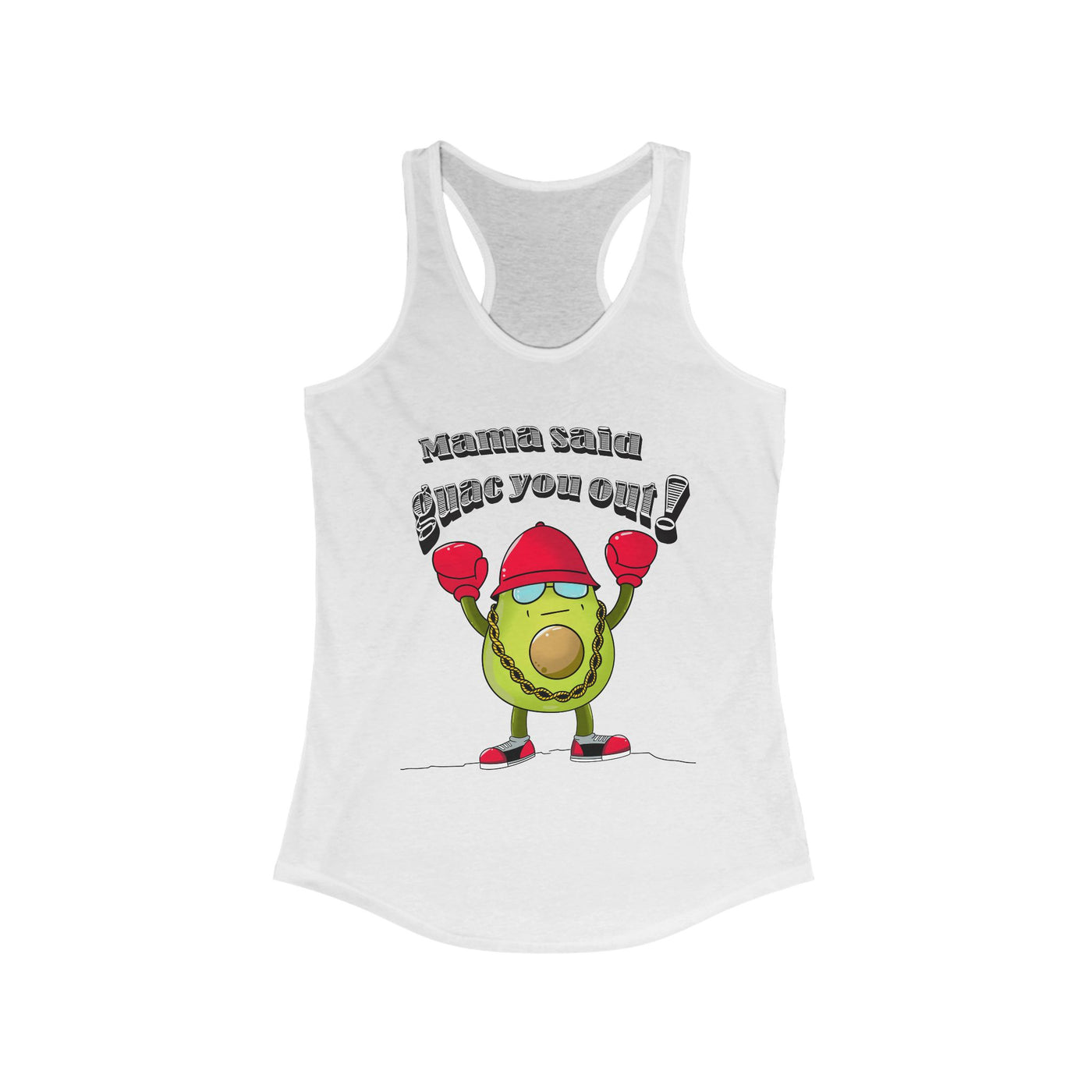 Mama Said Guac You Out Punny Avocado Women’s Racerback Tank