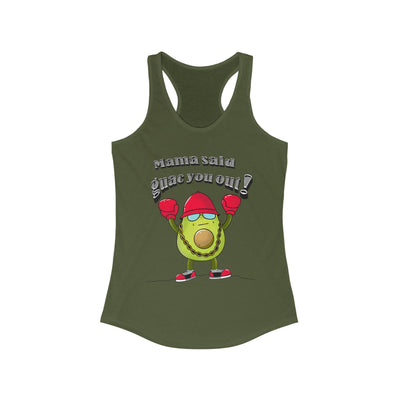 Mama Said Guac You Out Punny Avocado Women’s Racerback Tank