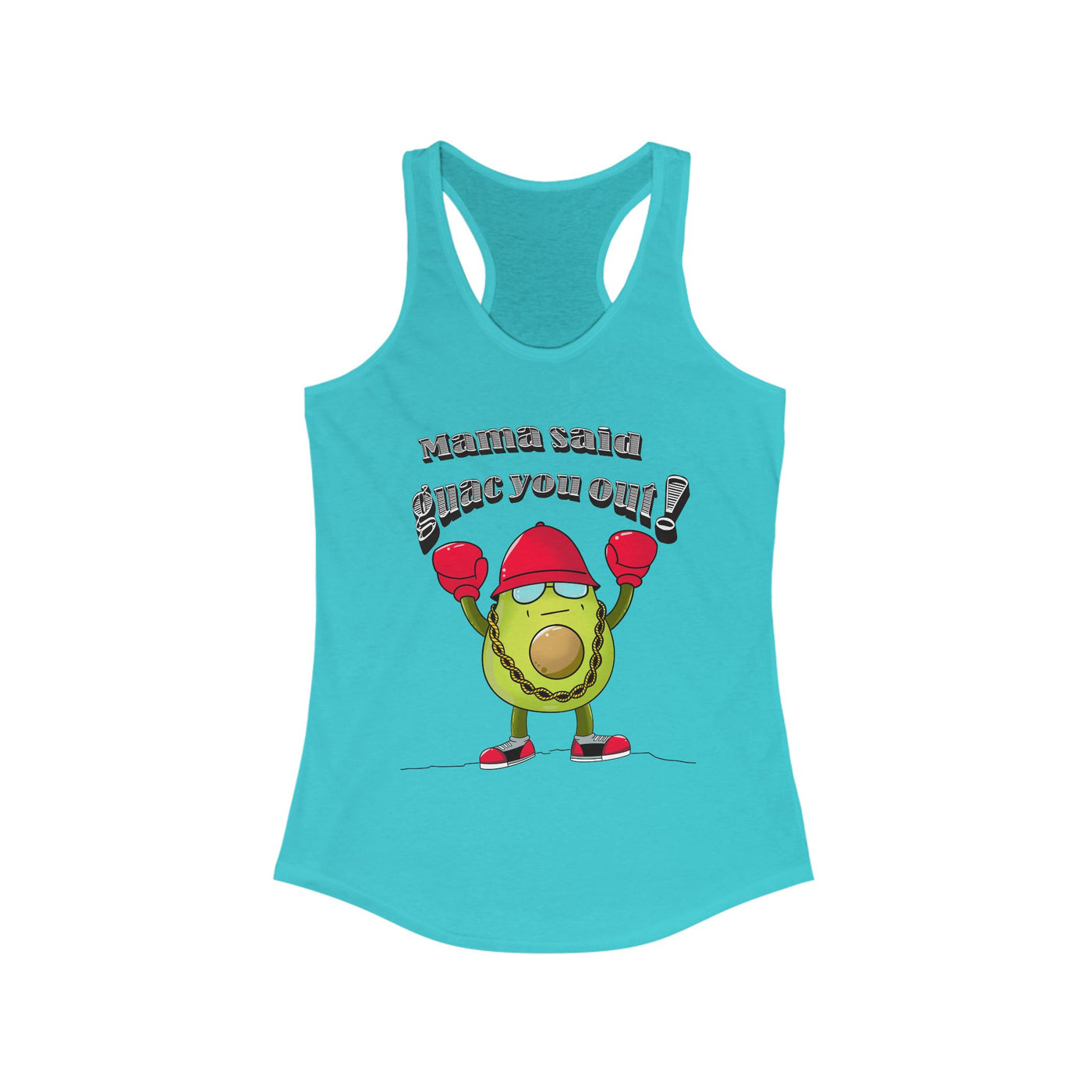 Mama Said Guac You Out Punny Avocado Women’s Racerback Tank