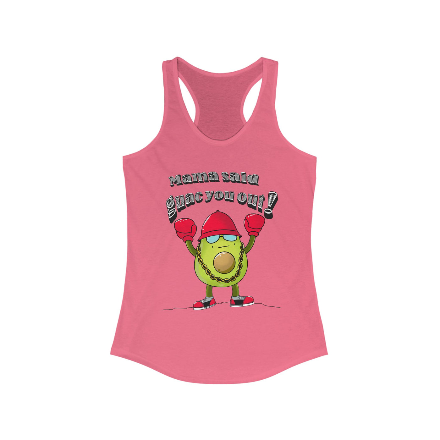 Mama Said Guac You Out Punny Avocado Women’s Racerback Tank