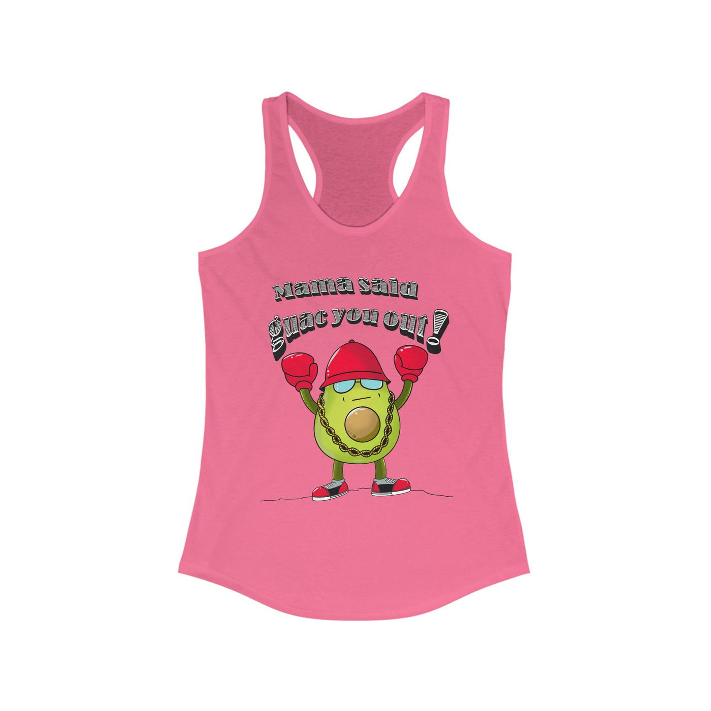 Mama Said Guac You Out Punny Avocado Women’s Racerback Tank
