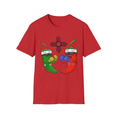 Green and Red Chile Face Off Graphic Tee