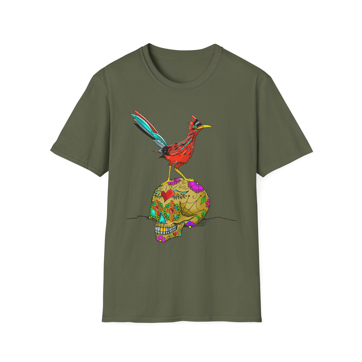 Road Runner On Sugar Skull Graphic Tee
