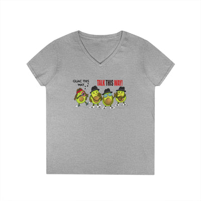 Funny Avocado V-Neck T-Shirt - "Talk This Way" Graphic Tee for Ladies