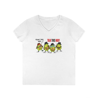 Funny Avocado V-Neck T-Shirt - "Talk This Way" Graphic Tee for Ladies