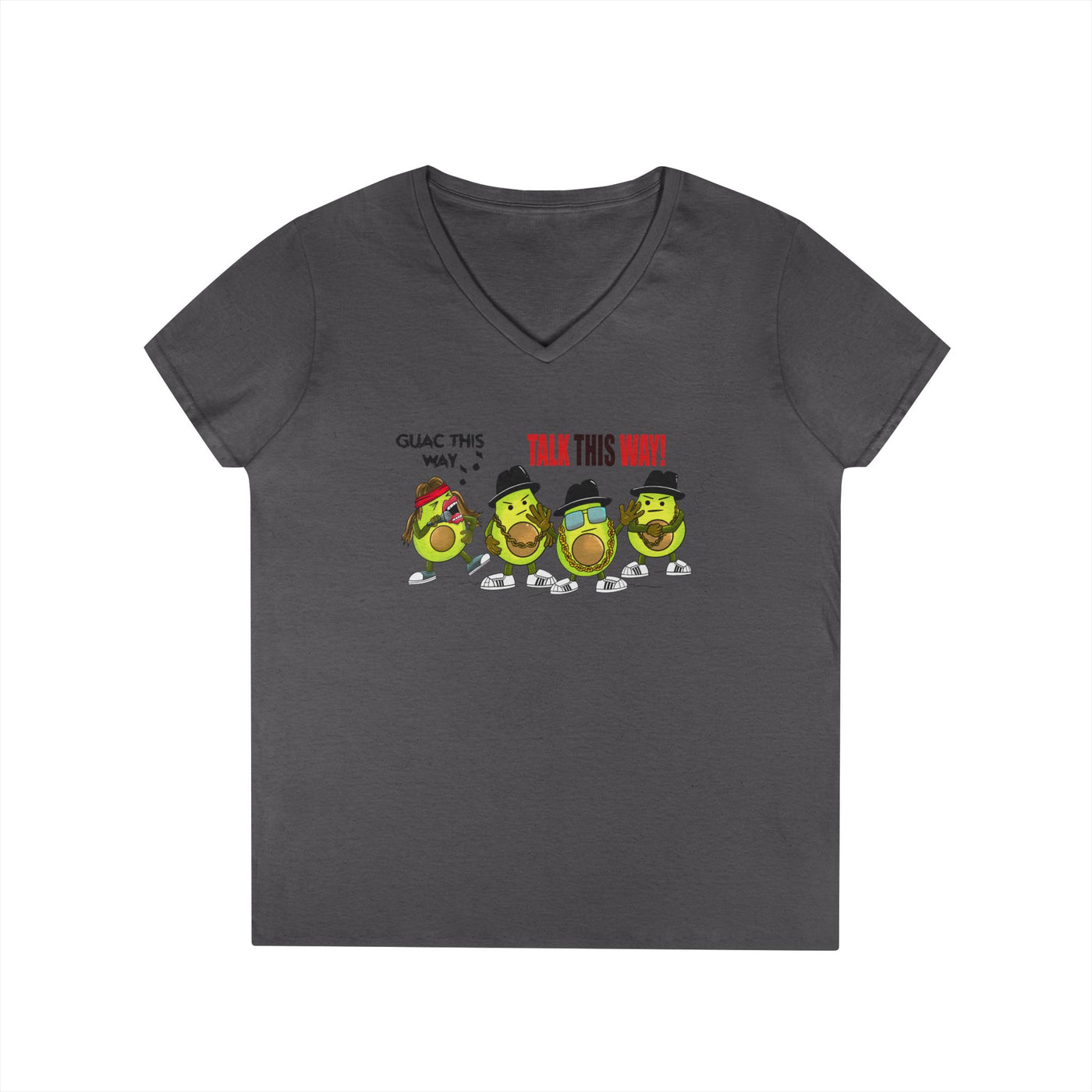Funny Avocado V-Neck T-Shirt - "Talk This Way" Graphic Tee for Ladies