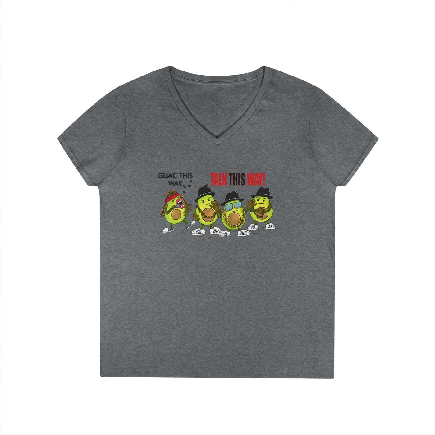 Funny Avocado V-Neck T-Shirt - "Talk This Way" Graphic Tee for Ladies