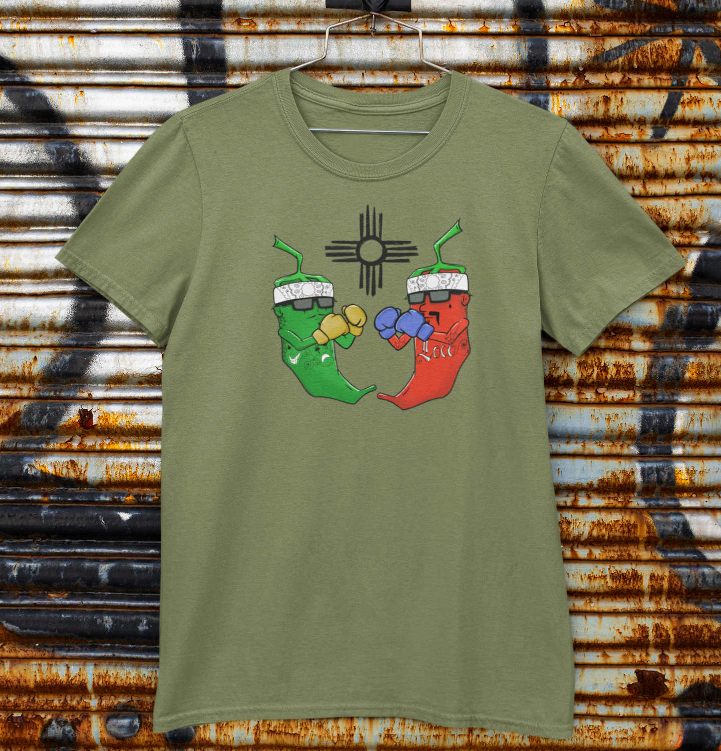 Green and Red Chile Face Off Graphic Tee