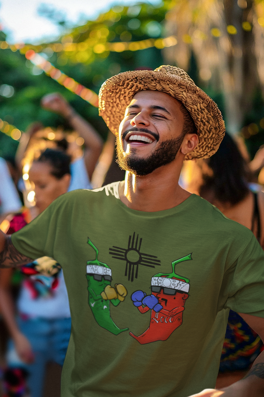 Green and Red Chile Face Off Graphic Tee
